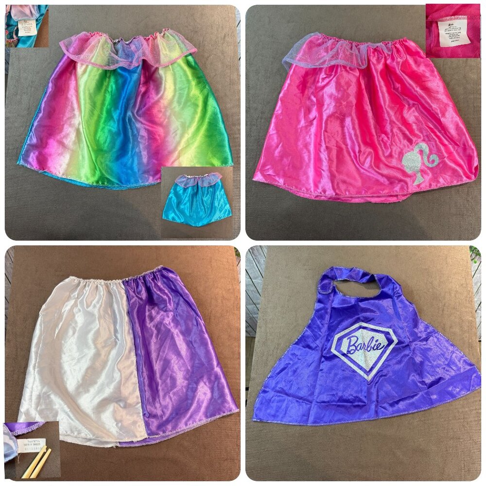 Barbie Dress up Trunk Set Skirts & Cape Rainbow Chiffon Size 4-6X (SKU: 175G)